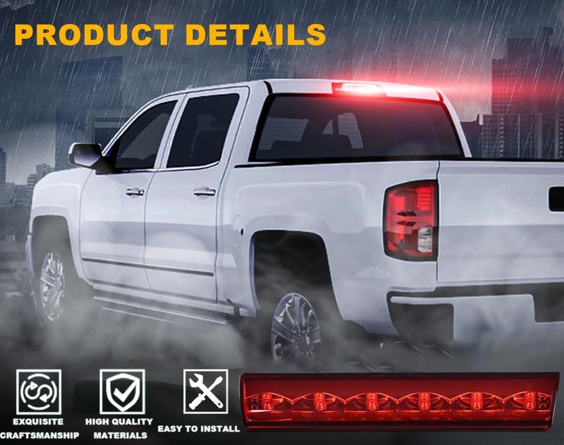 GPLUS LED 3rd Brake Light Compatible with Truck Cap Topper Leer Are Century LED Recessed 3rd Third Brake Light Lamp AT-LED-36R Red Lens Chrome Housing Tercera Luz De Freno - Image 4